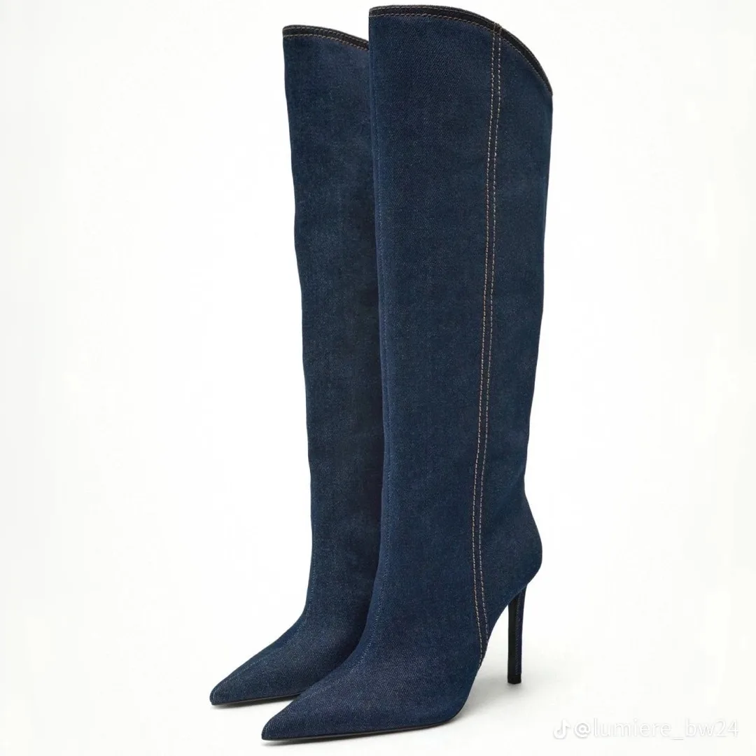 Zara denim boots