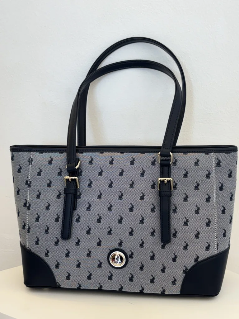 Blue polo market tote bag