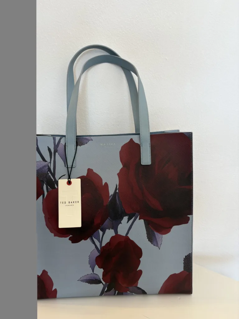 Ted Baker light blue floral rose print tote