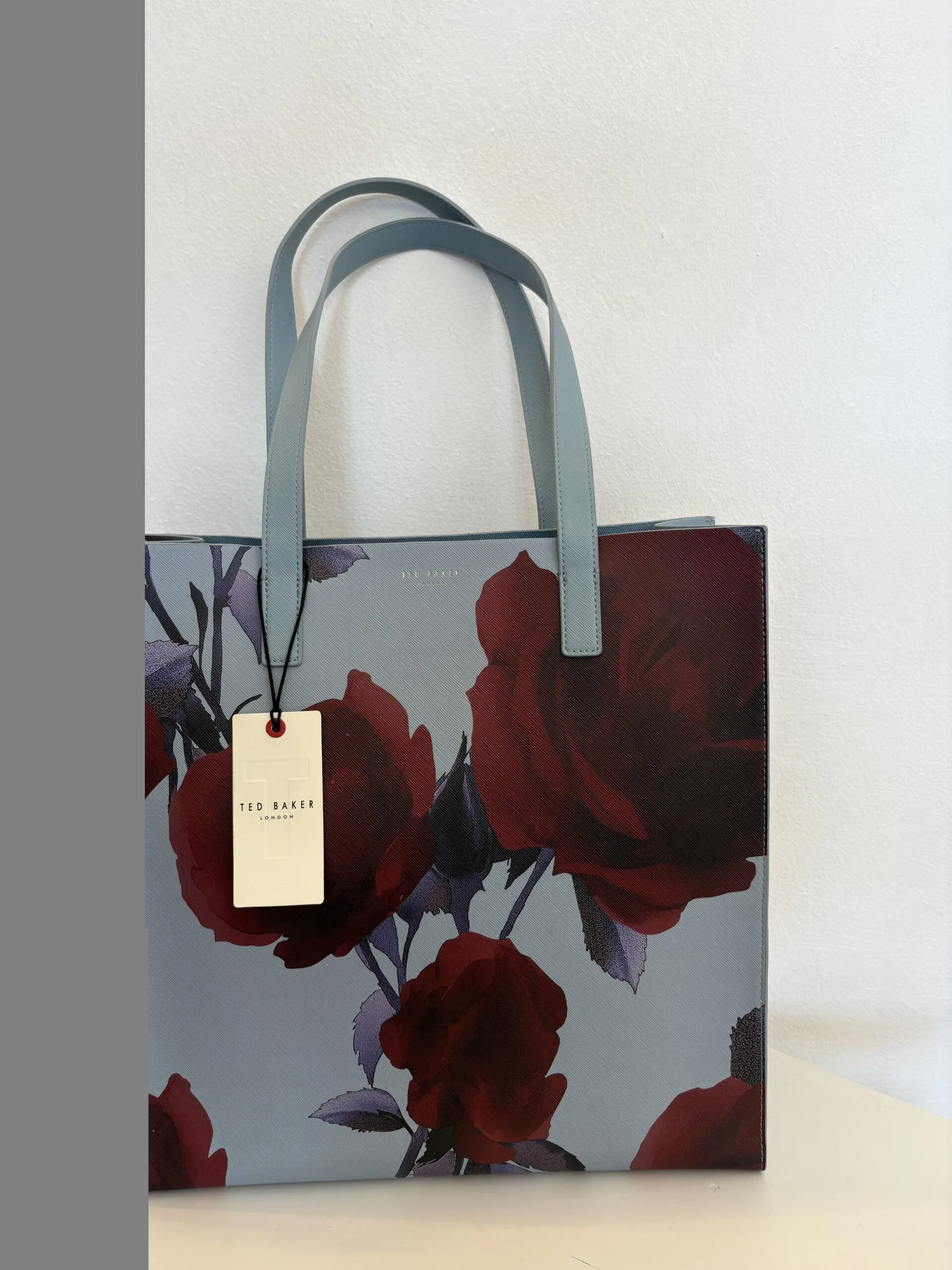 Ted Baker light blue floral rose print tote