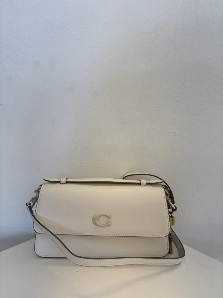 Coach cream leather flap shoulder bag