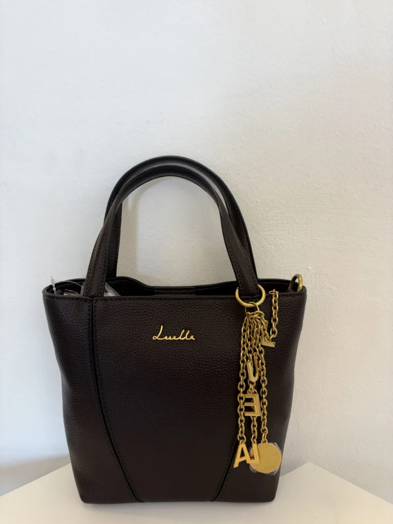Luella black tote with gold charms