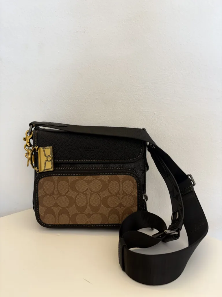 Coach signature flap crossbody with wide strap