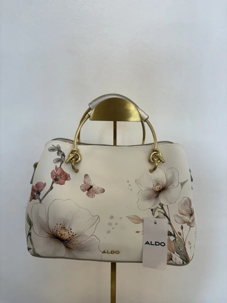 Aldo floral print white handbag