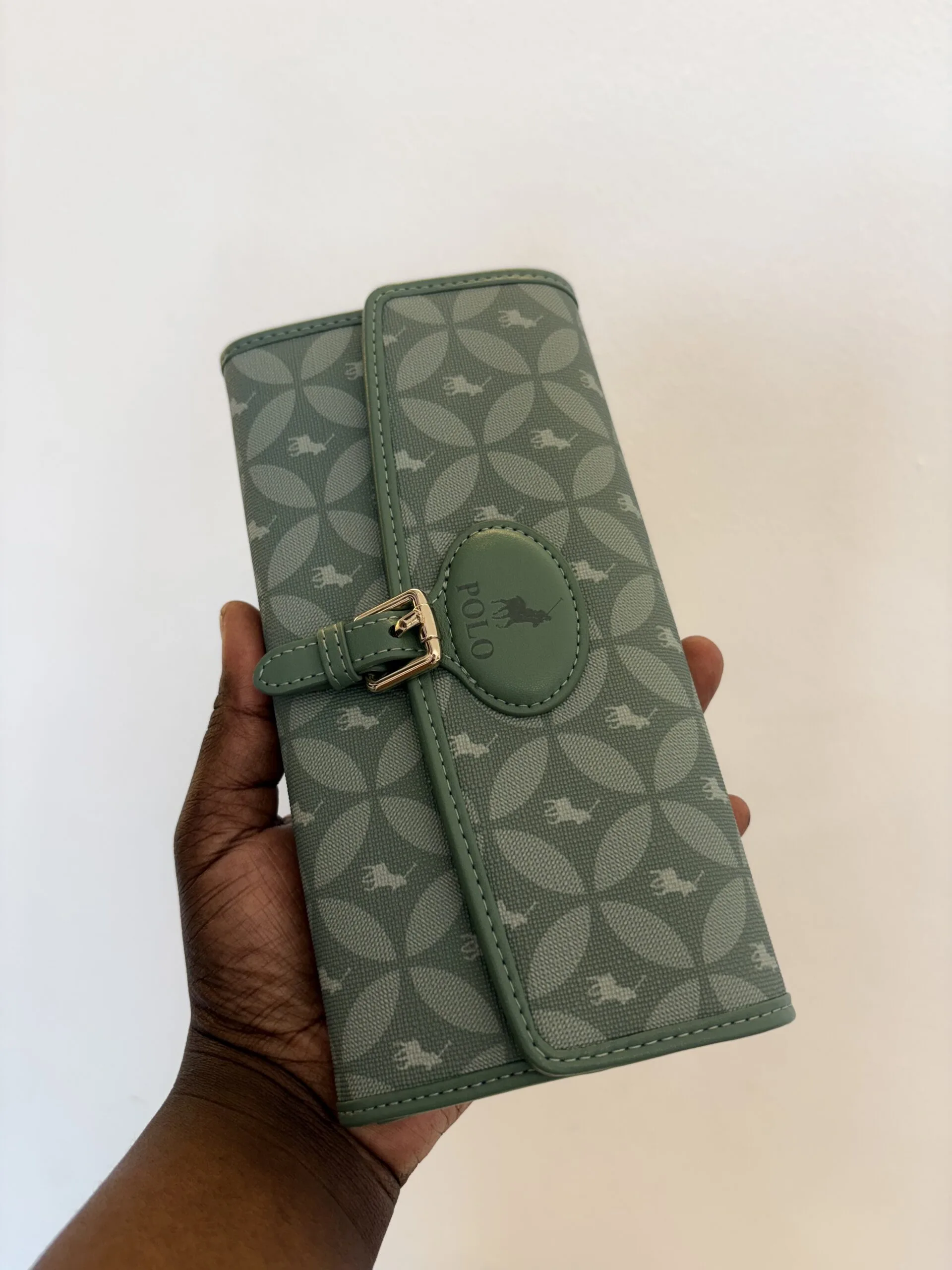 Coach sage green signature long wallet