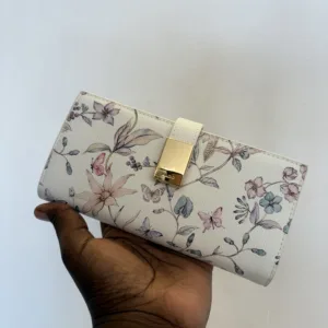 White floral wallet