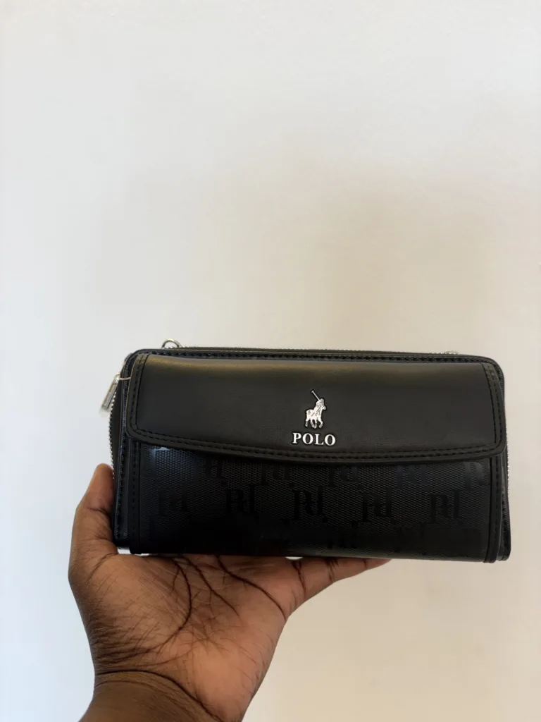 Polo black long wallet